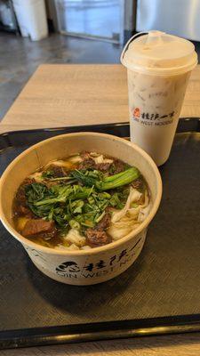 Beef Noodle Soup & Milk Tea