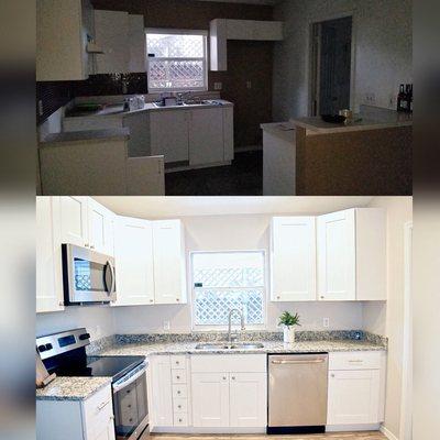 Before and after kitchen remodel!