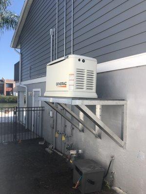 Elevated Generac generator installation