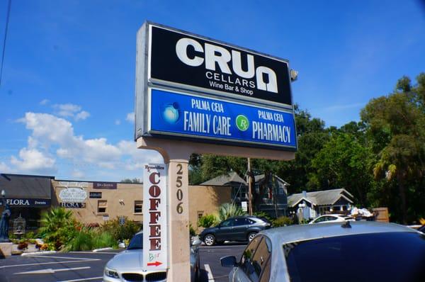 The pharmacy is located behind Cru cellars