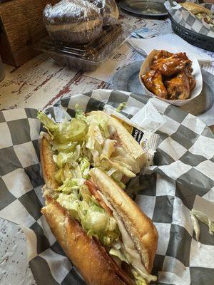 Baked Hoagie and with Wings