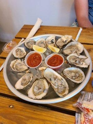 Raw oysters