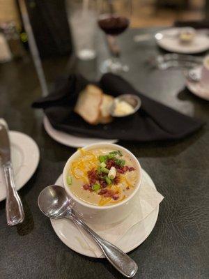 Loaded potato soup, was loaded with flavor, holy moly!