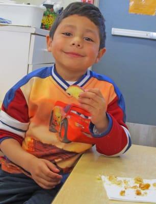 Peninsula Family Service provides children enrolled in their child development programs with three healthy meals a day