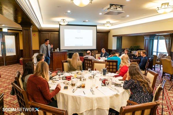 John D. Reyes training real estate agents in Glendora about digital marketing and video.