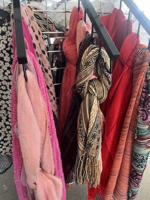 Lots of unique scarves