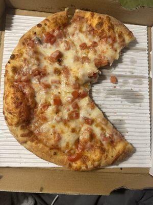 A meat lovers pizza with NO MEAT