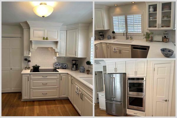 Kitchen remodel fully equipped and fit for a gourmet chef with double wall ovens and a 6 burner countertop range with a custom wood hood!