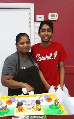 Cake maker and her son