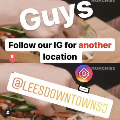 Follow us on our new Instagram page for Updates, Special Events and Promotions!     @leesdowntown