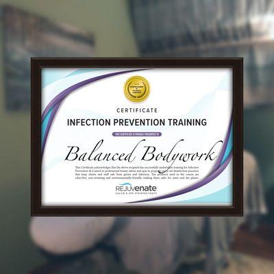 All of our staff are trained in advanced safety and infection prevention.