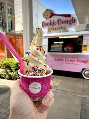 Cookie Dough with Ice Cream and Sprinkles