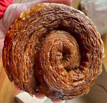 Top of Cardamom Roll - like a sticky, candied croissant!