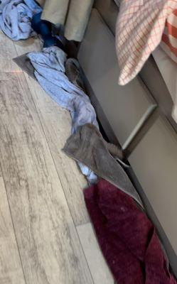 WATER BEGINS POURING INSIDE the entire length of the RV EVERY TIME when we move - all towels are used to soak up DAILY. Gross!