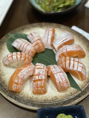 Salmon belly nigiri