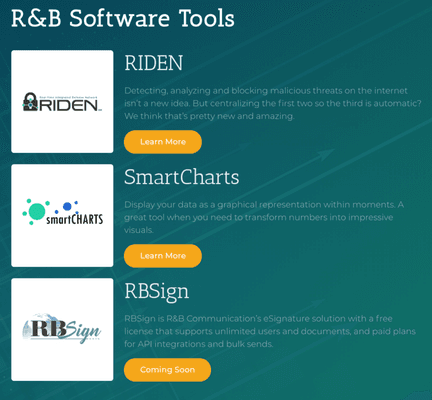 Always Innovating! R&B has built software for cybersecurity, data visualization, eSignature, and much more!