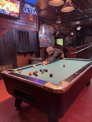 Pool table inside