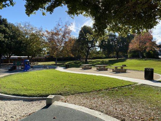 Picnic tables , large fields