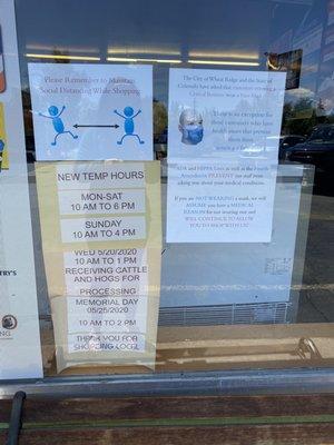 New (temp) hours