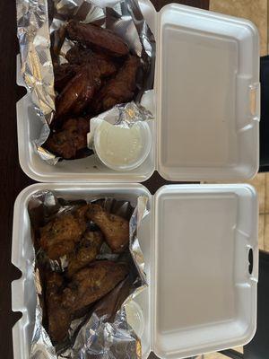 Lemon pepper and bbq wings