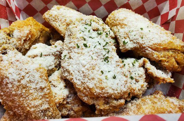 Honey Butter, winning combination! Powdered seasoning means these wings are perfectly crisp outside :)