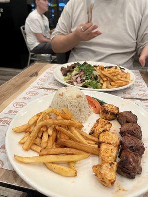 Lamb Shish and Chicken Shish Combo Kebab