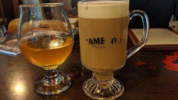 Beer and an Irish Coffee.