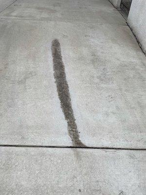 After they "cleaned" my driveway. There was never a stain there before. Would that cleaning make you happy?