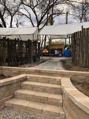 Entrance from the parking lot to The Back Door Tavern