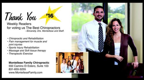 Voted best chiropractors in the county for 2016