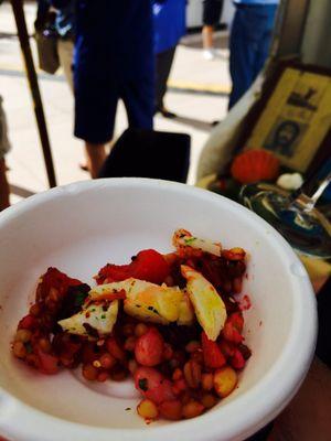 Pa'la Woodfired Catering: Ramon Navarro Bowl, grains, cannelloni beans and Louisiana wild shrimp