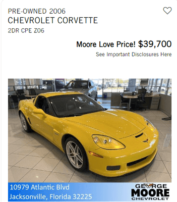 Get into a z06 Corvette for under $40k!