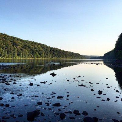 Delaware river behind the campground.