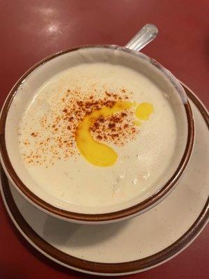 Clam chowder was so creamy with lots of potato and clam