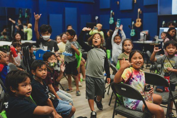 A group of students excited to learn