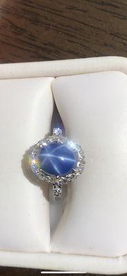 Star Sapphire ring- sized by Diamonds Fine Jewelry.  Beautiful!