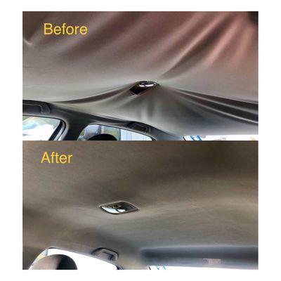 My Honda Accord head liner before and after picture. Thanks Max for the awesome job!