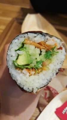 Yasai sushi burrito up close