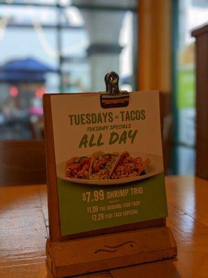 What a deal! Tuesdays only.