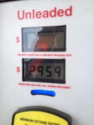 Gas price today with Wal Mart gift card.