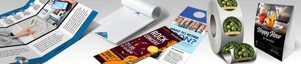 Labels that stick! Brochures that wow! Flyers and table tents for your event! All things print!