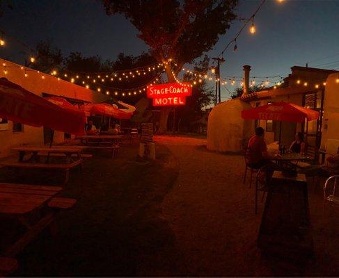 Patio at night