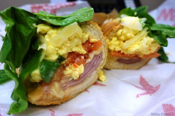 Hoagie - Scrambled Eggs/Ham - for people trying to eat half their recommended daily caloric intake by 7 AM