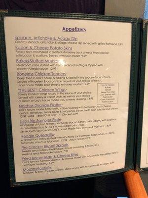 Appetizer Menu