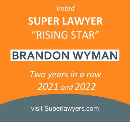 Super Lawyers Magazine Rising Star 2 years in a row!