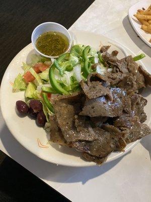 Large Greek Salad with gyro meat