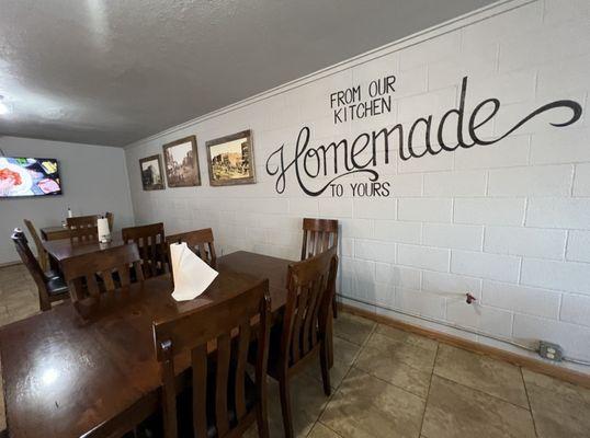 Inside dining area