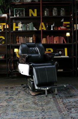 PARAGON brand of professional reclining barber chairs.