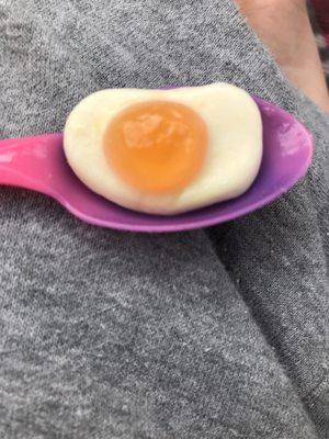 Cute gummy egg topping