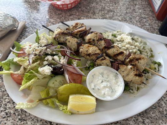 Chicken Souvlaki Platter